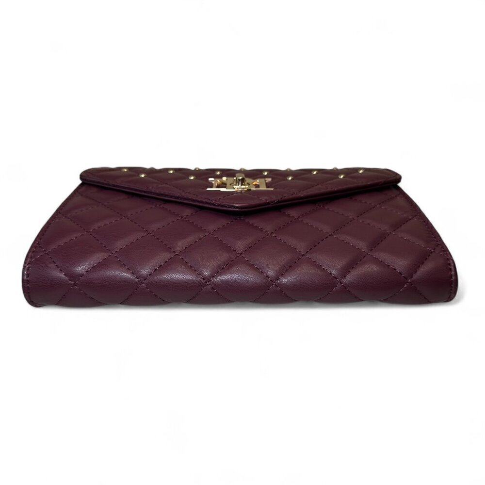 Badgley Mischka Diamond Quilt Convertible Crossbody - Plum/Burgundy - Picture 3 of 16